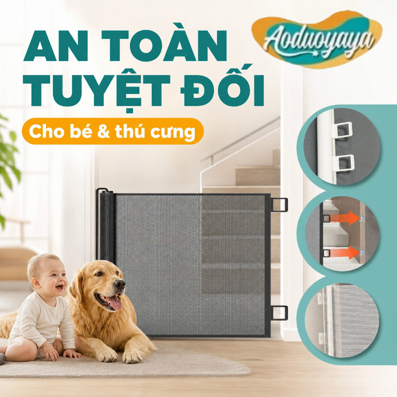 Thanh Chắn Cầu Thang đa Năng, điều Chỉnh Rộng, Chắc Chắn, Bảo Vệ Trẻ Và Thú Cưng