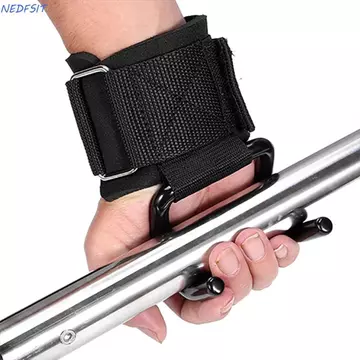 Móc cử tạ NEDFSXG, Dây đeo móc thép đen kéo lên, Tay cầm hỗ trợ cổ tay có móc Hỗ trợ cổ tay Phụ trợ mạnh mẽ Dây đeo nâng tạ tạ