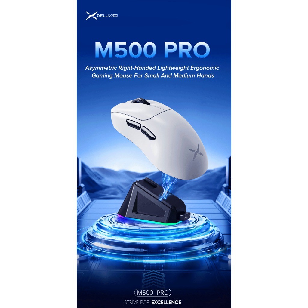 Chuột chơi game Cao Cấp Delux M500 PRO PAW3395 MAX 26000 DPI Đế sạc RGB  Bluetooth THKeyboard | BigBuy360 - bigbuy360.vn