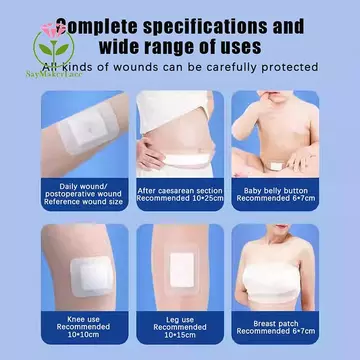 [SayMakerLace] 10 / 20 Cái Băng dính y tế không dệt thoáng khí Băng hỗ trợ vết thương Công cụ sơ cứu vết thương lớn Băng cố định dính mới