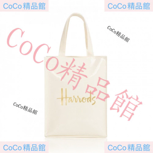 Chữ vàng trắng Sản phẩm nổi tiếng của Anh Harrods Túi mua sắm PVC chống thấm nước dung tích lớn Phong cách Anh Túi xách Harrods Túi đựng đồ ăn trưa A4 Túi sách – 4
