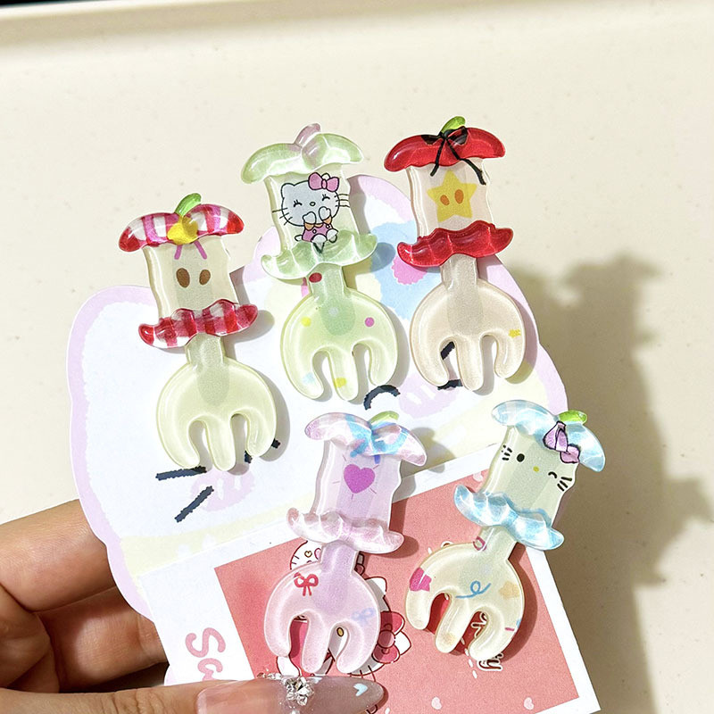 ✨✨Mùa Hè Rõ Ràng Mèo Apple Nĩa Tóc Dễ Thương Ngọt Ngào Mũ Đội Đầu Cô Gái Mỏ Vịt Kẹp