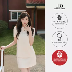 Set Áo Cổ Tàu Dáng Suông 2T47.2510, Chân Váy A Túi Dọc Sườn 4S36.2510, Set Đồ Dự Tiệc Thanh Lịch Vibe Kiểu Hàn By JM