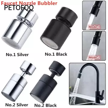 Bộ lọc đầu phun vòi PETOFQQ, 360° Máy sục khí vòi nước 2 chế độ quay, Vòi phun nước Vòi phun nước Vòi phun bong bóng phòng tắm