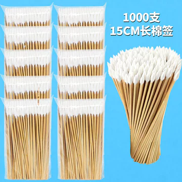 Tăm bông dùng một lần bán chạy nhất, tăm bông đầu nhọn dài, tăm bông tre, tăm bông dùng để vệ sinh và chăm sóc, 1000 chiếc trong một túi.