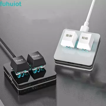 FUHUIOT Copy Paste Bàn Phím, Mini Acrylic Tùy Chỉnh Mini 2 Phím Bàn Phím, Phụ Kiện Bàn Phím Bàn Phím Phím Cơ Giao Diện Type-c 2 Phím Bàn Phím Mini Văn Phòng