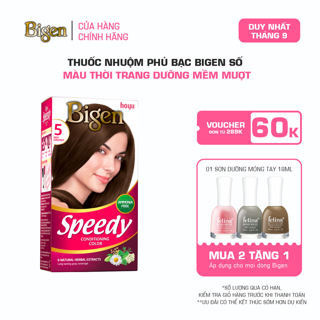 Thuốc Nhuộm Tóc Phủ Bạc Tại Nhà Bigen Số - Phủ Bạc Thảo Dược, Màu Thời Trang 80ml