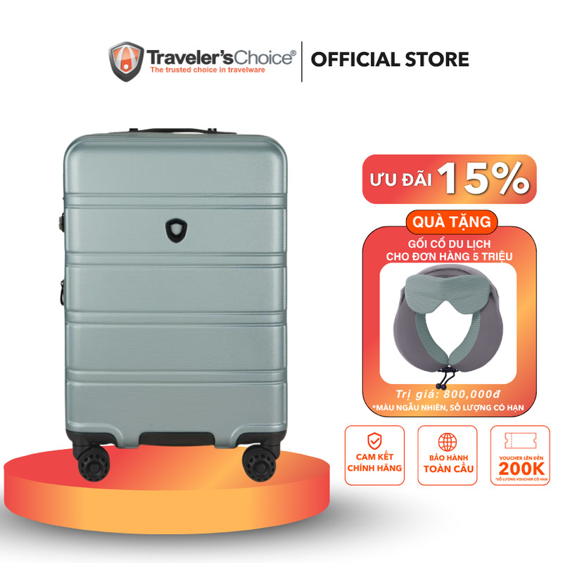 [Quà gối cổ] Vali kéo Navalero - Vali Traveler's Choice bảo hành chính hãng quốc tế