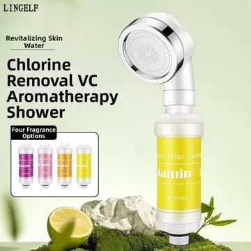 Bộ lọc nước đầu vòi hoa sen LINGELLF, Hỗn hợp với vòi hoa sen khử clo Vitamin C có mùi thơm, Bộ lọc thời trang Tạp chất Máy lọc vòi hoa sen chống bỏng hoa oải hương Phụ kiện phòng tắm