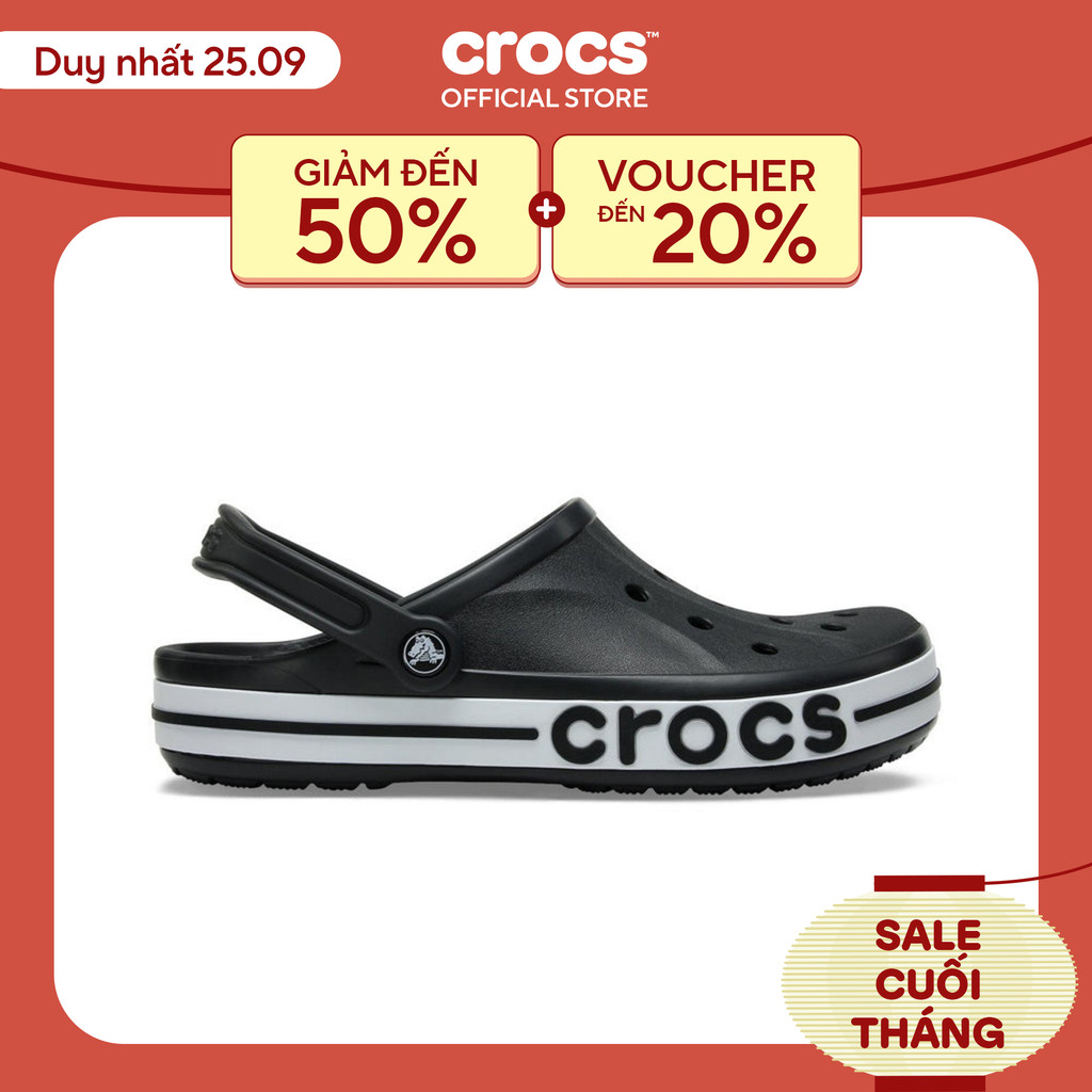 Giày Clog Unisex Crocs Bayaband - Black/White - 205089-066