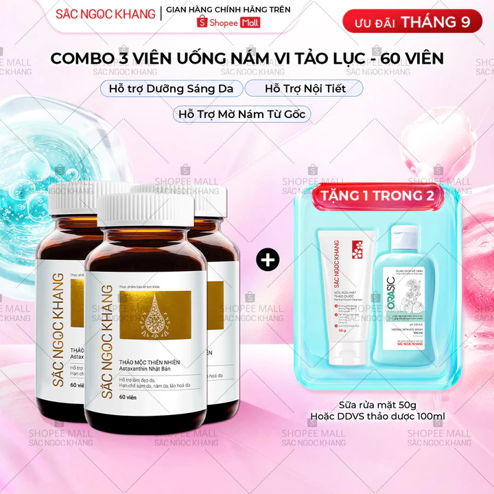 Combo 3 Hộp Viên Uống Sắc Ngọc Khang Vi Tảo Lục