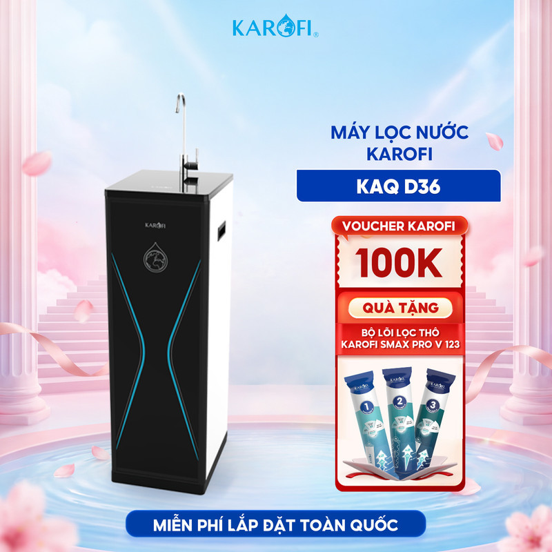 [TẶNG BỘ LÕI] Máy lọc nước RO Mỹ 10 lõi KAROFI KAQ-D36 - Cụm lõi Smax hiệu suất cao - Lắp miễn phí