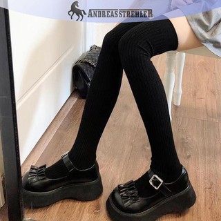 Onetimingfine 1 Cặp Nữ Mới Mùa Đông Ấm Áp Làm Dày Nhiệt Cao Vớ Mềm Mại Thường Ngày Màu Đùi Vớ Nhà Giày Tuyết Sàn Đầu Gối VN