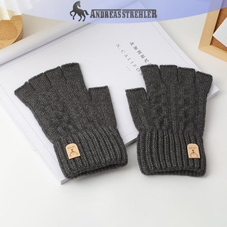 Onetimingfine Dệt Kim Dày Nhiệt Nửa Ngón Găng Tay Nam Nữ Mùa Đông Ngoài Trời Lái Xe Ngón Găng Tay Màn Hình Cảm Ứng Găng Tay VN
