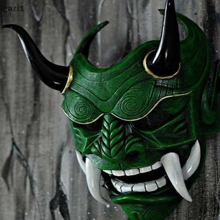 [gazi] Ma Nhật Bản Hannya Mặt nạ hóa trang Halloween Prajna Mặt nạ nửa mặt Samurai VN