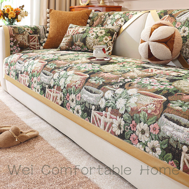 Đơn Giản Sofa Đệm Bốn Mùa Đa Năng Phong Cách Mới Chenille Cao Cấp Sofa Đệm Chống Trơn Trượt Ghế Đệm Vải