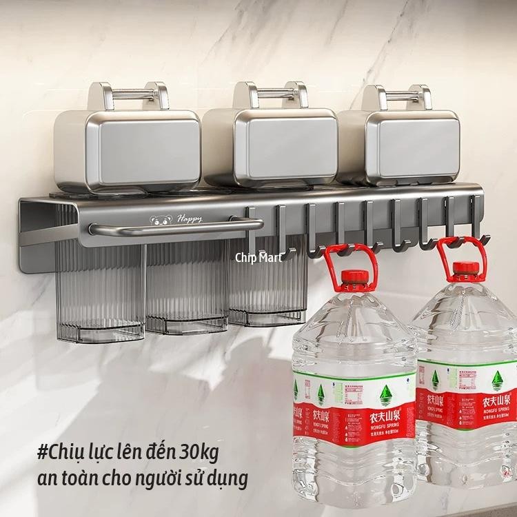 [ Loại 1] Kệ Dao Kéo Hút Chân Không Treo Tường, Không Khoan Đục, KỆ 3 ỐNG ĐŨA CÀI DAO, Tiết Kiệm Không Gian Bếp  BB-461
