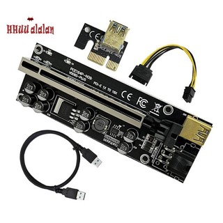 VER009S Plus PCI-E Riser Card 009S Plus PCIE X1 đến X16 4Pin 6Pin Power USB 3.0 Cáp cho Bitcoin Litecoin Mining Rig A