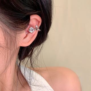 Kẹp tai zircon nhiều màu sắc, bóng đèn nhỏ sáng bóng, phong cách Hàn Quốc sang trọng cho nữ