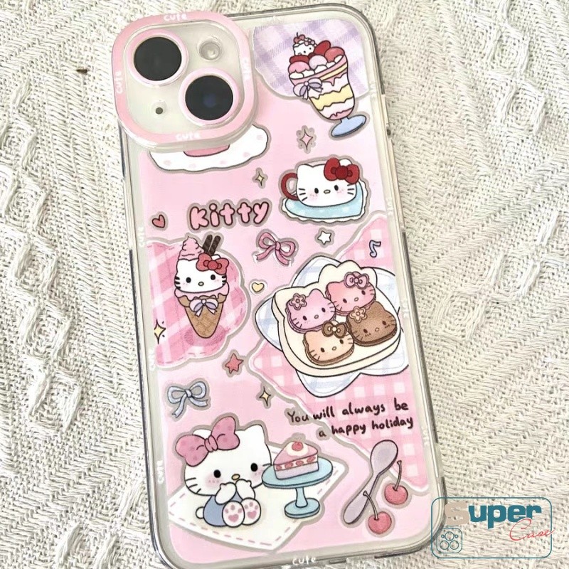 Ốp Lưng Cho Oppo A3X A60 A38 A3Pro A78 A5i A16 A3 A18 A36 A76 A77 A74 A98 A79 A54 A35 Reno 11F 8T 12 12F Hoạt Hình Đáng Yêu Nơ Ngôi Sao Anh Đào Hello Kitty Vòng Tay 3D Gương Búp Bê Đứng
