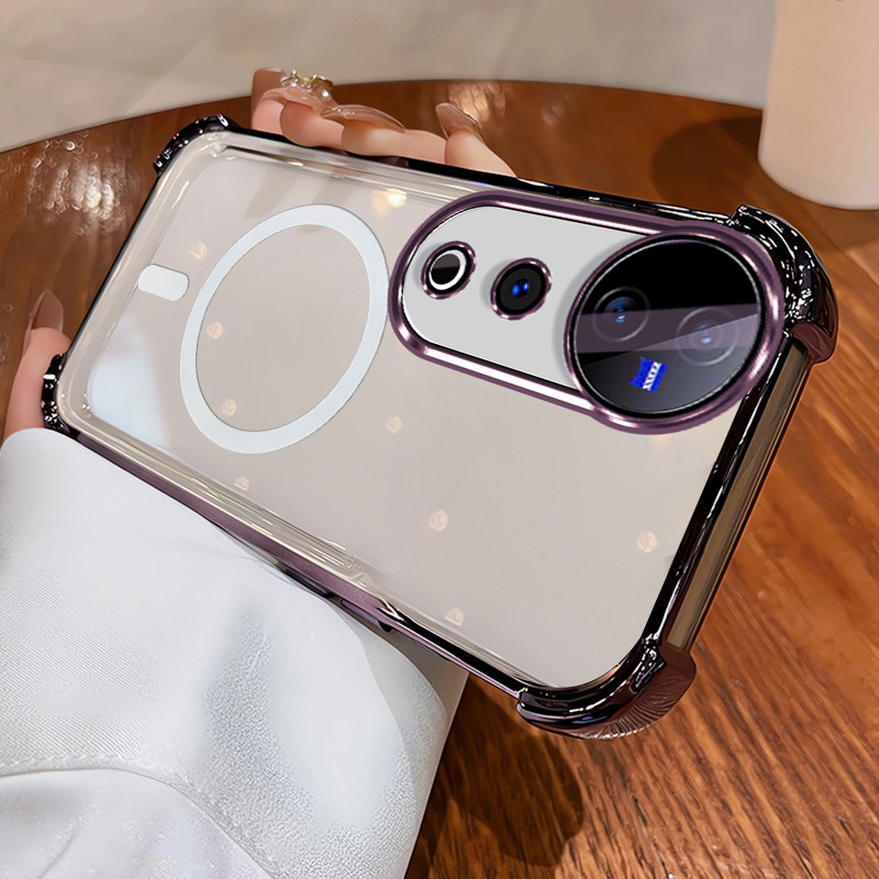 Ốp Lưng Cho VIVO V50 V40 LITE V40 PRO 5G V60 V40 V50 PRO 5G Vỏ Điện Thoại Vỏ Mềm Silicon Chống Sốc Thiết Kế Mới Thẩm Mỹ Rõ Ràng Với Từ Tính Không Dây SJBSWX11