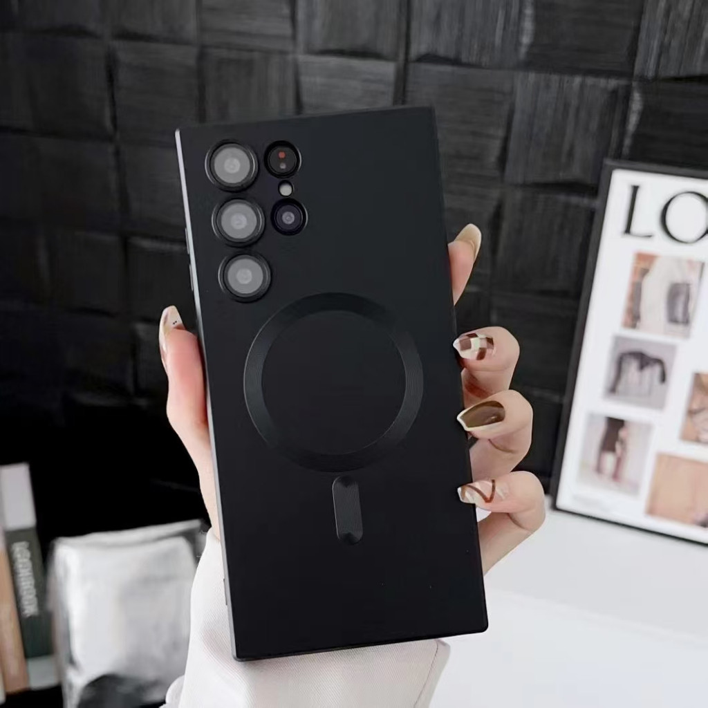 Ốp Lưng Mềm Tương Thích Cho Samsung Galaxy S24 S23 S22 S21 S20 Ultra Plus FE Vỏ Điện Thoại Mềm Chống Sốc Từ Tính