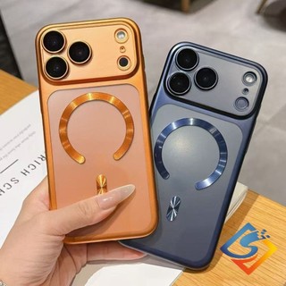 Ốp điện thoại từ tính họa tiết mờ màu cam vũ trụ cho IPhone 17 Pro Max 17 Pro 17Air 15 Pro Max 16 Pro Max Vỏ PC cứng mờ Vỏ chống sốc