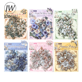 JIANWURattan Bóng Cắt Cạnh Series Vintage Hoa Phong Cảnh Chất Liệu Cắt Kéo Sổ Lưu Niệm PET Miếng Dán Sáng Tạo Tạp Chí Văn Phòng Phẩm