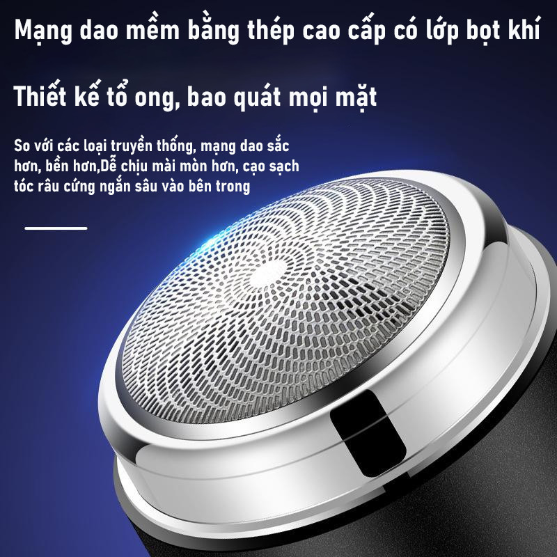 Máy Cạo Râu Mini Thông Minh Hiển Thị Pin, Cạo Khô Ướt 360° Đa Năng, Thiết Kế Nhỏ Gọn Tiện Lợi Cho Nam
