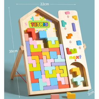 【BabyJoy】Bộ Đồ Chơi Gỗ Xếp Hình Tetri,Đồ chơi xếp gạch Tetris bằng gỗ,Đồ Chơi Giáo Dục Montessori, Cho Trẻ 1-12 Tuổi