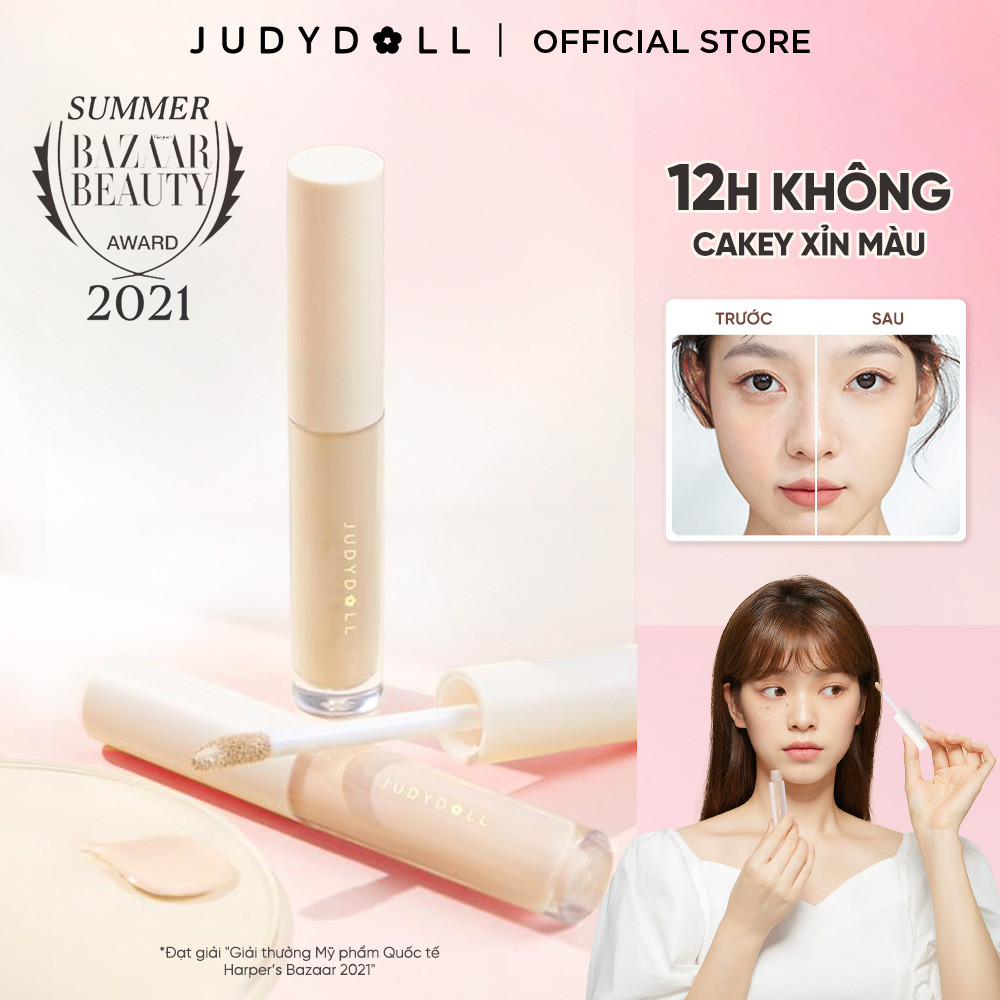 Kem Che Khuyết Điểm JUDYDOLL 3.2g Che Phủ Siêu Nhẹ Triệt Sắc Giúp Hiệu Chỉnh Màu Da Kiềm Dầu Lâu Trôi Chống Thấm Nước Suốt 24h