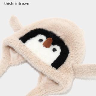 THI Hoạt Hình Ngọt Ngào Dễ Thương Chim Cánh Cụt Tai Mũ Mùa Đông Ngoài Trời Ấm Áp Dày Sang Trọng Chống Gió Mềm Áo Chui Đầu Mũ Trẻ Em Quà Tặng VN