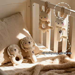 【BabyJoy】Thú Nhồi Bông Lục Lạc Gbee Cho Bé Sơ Sinh Cao Cấp,Đồ chơi lắc nhồi bông sáng tạo,Chất Liệu Cotton Hữu Cơ