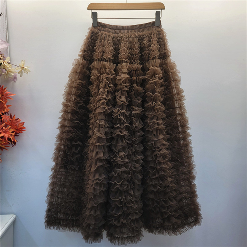 Cao Cấp Nhiều Lớp Bánh Váy Pettiskirt Phong Cách Công Chúa, Dài Nửa Chiều Dài