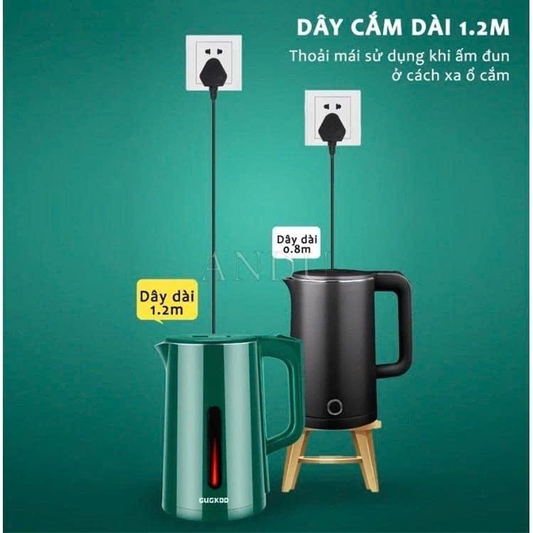Ấm Siêu Tốc ST19  Cuckoo 2 Lớp, Công Suất Lớn 1500W,Dung Tích 2.5L An Toàn Tiết Kiệm Điện_ST19