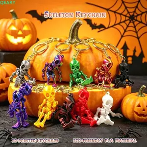 QEARY Vòng chìa khóa xương khớp, Chất liệu PLA Khớp nối khớp nối Chuỗi chìa khóa in 3D, Xương linh hoạt Charm Nhẹ viền mịn 3D In túi đầu lâu Mặt dây chuyền Đồ chơi bàn