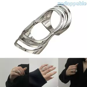 Unstop * Nhẫn rỗng có thể gập lại Khớp thời trang quấn rộng Vòng Chunky
