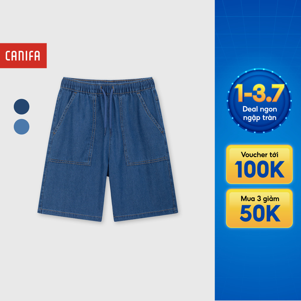 Quần short bé trai CANIFA ống rộng có túi chất liệu mềm mại 2BS26S004