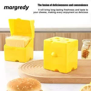 Hộp đựng phô mai MARGREDY, Phụ kiện nhà bếp hình phô mai Hộp lưu trữ lát, Tiện ích nhà bếp đa chức năng ABS Tiết kiệm phô mai Nhà bếp