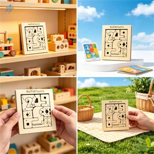 Đồ chơi ghép hình số động vật bằng gỗ Đồ chơi Montessori giáo dục dành cho trẻ mới biết đi Thao tác toán học bằng gỗ rắn có hộp lưu trữ Dụng cụ học tập phối hợp mắt tay cho trẻ từ 3 tuổi trở lên