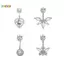< Honeyba > Nhẫn buộc bụng Zircon pha lê thời trang dành cho nữ Cô gái Trái tim tinh tế Bướm rốn Nhẫn xỏ khuyên cơ thể Quà tặng trang sức đẹp