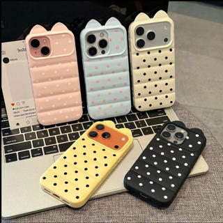 Ốp lưng nhựa mềm áo lông vũ tai gấu cartoon, chống va đập bền lâu iPhone 12/13/14/15/16 Pro Max