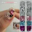 Bộ 12 Lưới Lấp Lánh Móng Tay Mini Nhiều Màu Sắc Hoa DIY Nail Art Sequins Cho Salon Và Thiết Kế Làm Móng Tay Tại Nhà