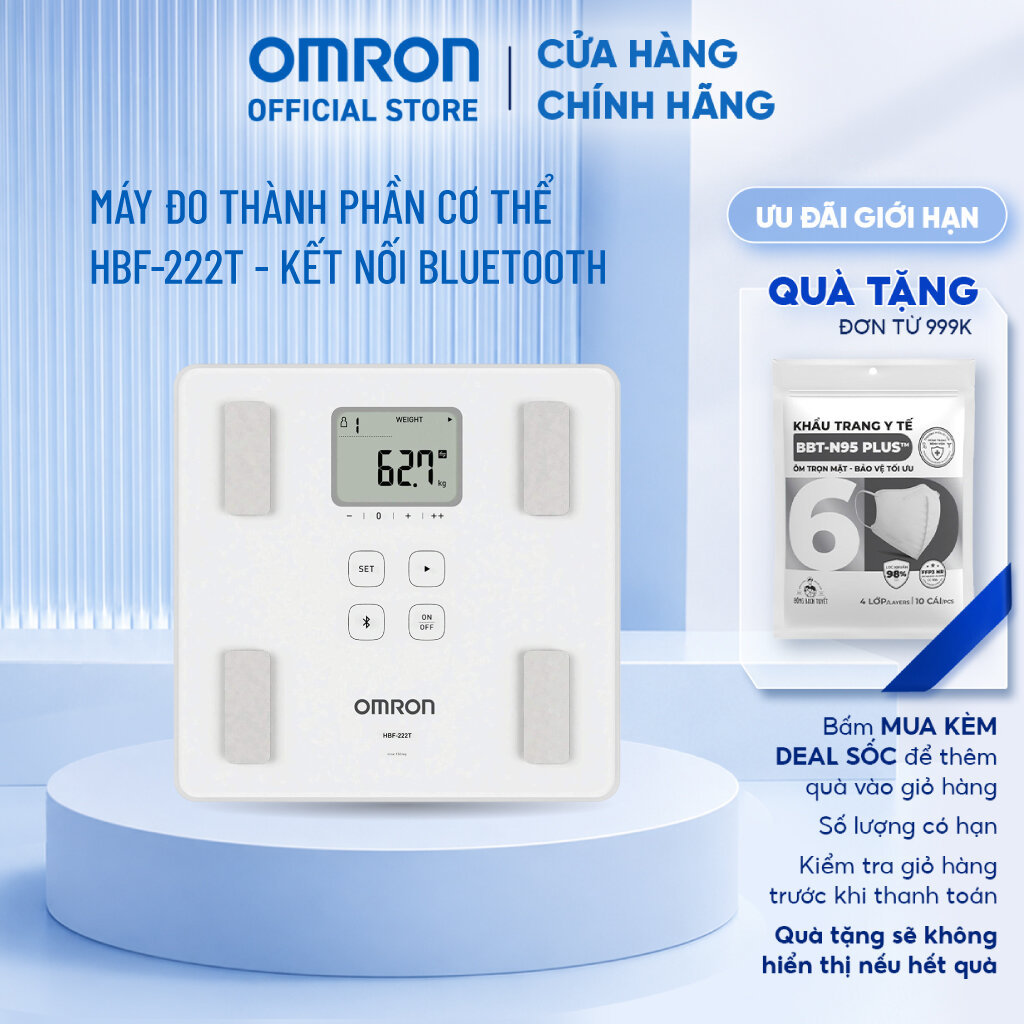 Cân Đo Thành Phần Cơ Thể OMRON HBF-222T - Kết Nối Bluetooth