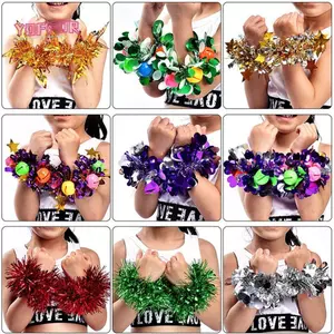 YOFFOR 4 cái / 2 đôi Cổ Vũ Pompoms Tay cầm hai lỗ Buổi hòa nhạc Fancy Dance Party Decorator