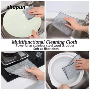 SHUPUN 5 Chiếc Vải Làm Sạch Lưới, Khăn Lau Chống Mài Mòn Bền Đẹp, Dây Kim Loại Đa Năng Thực Tế Cọ Rửa Nhà Bếp