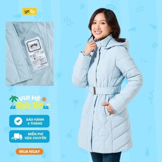 Áo Phao Nữ YODY Dáng Dài Lỡ, Phao VIP Trần Sóng Mũ Rời Siêu ấm, Siêu nhẹ PVN7032