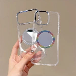 Ốp Điện Thoại Trong Suốt Đơn Giản Cho Tecno Camon 17 19 20 30 30s 40 50 Pro 50 Premire 50 Siêu Không Dây Sạc Từ Gương Bảo Vệ