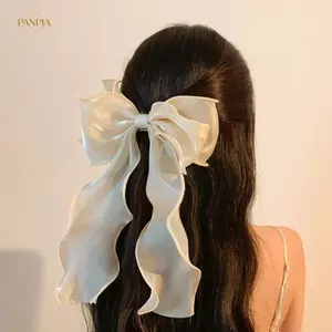 PNPIA- Phong Cách Hàn Quốc Ngọt Ngào Dễ Thương Nơ Nơ Kẹp Tóc Cho Bé Gái Sáng Satin Nơ Kẹp Tóc Barrette Kẹp Tóc Đuôi Ngựa Kẹp Mũ