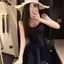 Mùa hè 2026 Váy dệt kim cổ vuông phong cách Hepburn Slim-fit eo hẹp mỏng hơn Nhìn khí chất Niche Váy ngắn tay kiểu Pháp dành cho nữ